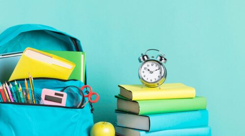 Backpack and school supplies, ready for back to school time