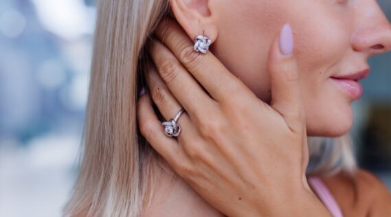 A woman wearing jewellery